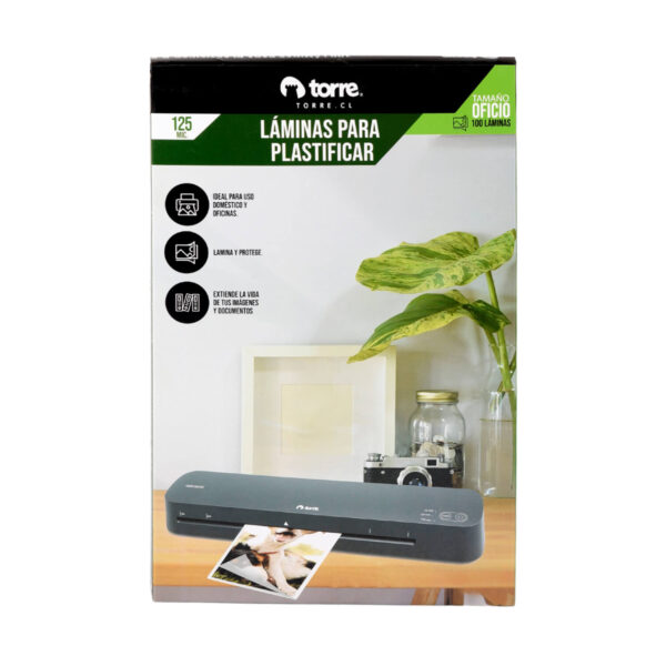 LAMINAS PLASTIFICAR OFICIO 125 MIC TORRE 100 UNI