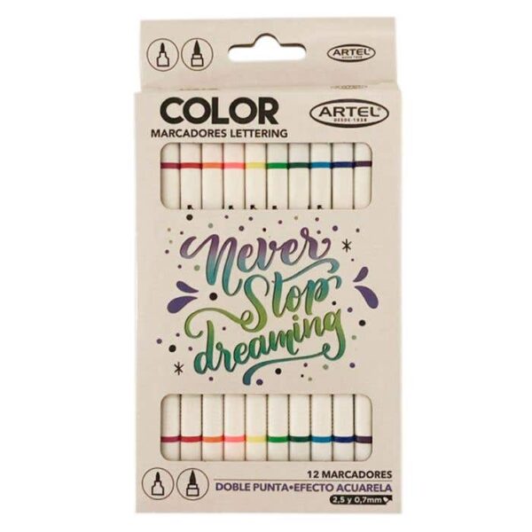 Estuche marcador Lettering doble punta - Artel