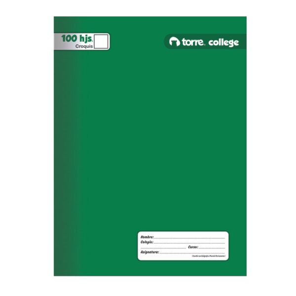 CUAD. COLLEGE TORRE CROQUIS 100 HJS.