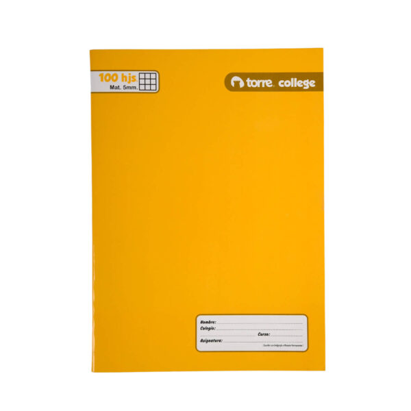 CUAD. COLLEGE TORRE LISO 5MM. 100 HJS.