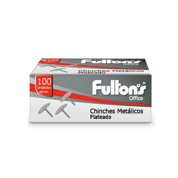 CHINCHE METAL.CROMADO CJA. 100 UN. FULTONS