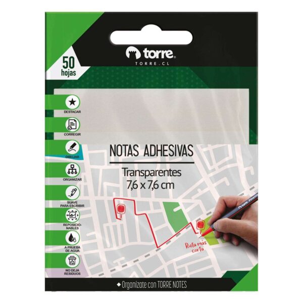 BL. TORRE NOTES CLEAR TRANSPARENTES 76X76 50 HJS