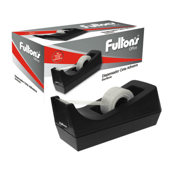 DISPENSADOR CINTA ADHESIVA NEGRO PLAST. EMPAQUE MESON FULTONS