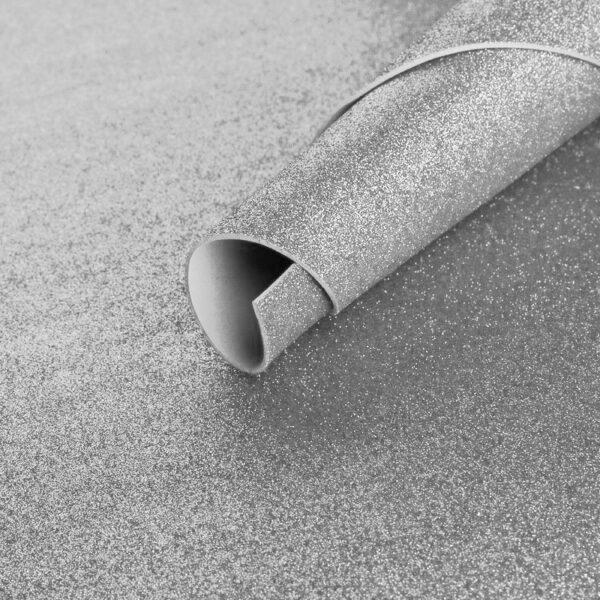 Pliego goma eva Glitter 40x60cm Plateada