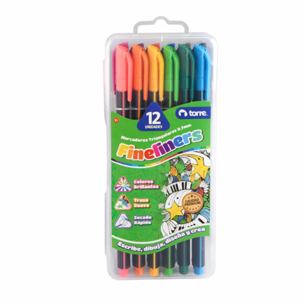 SET FINELINER 12 COL PASTELES/NEoN TORRE
