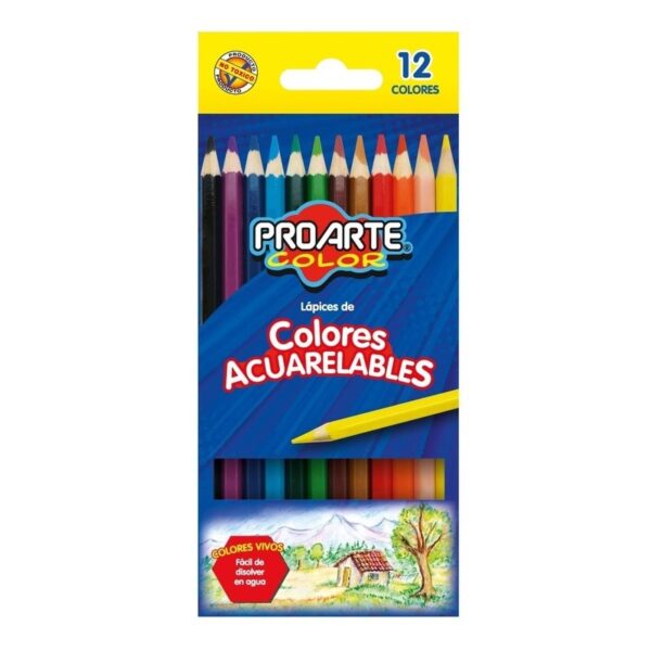 Lapices de color Proarte 12 largos Acuarelable