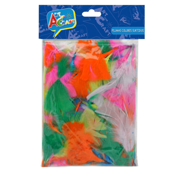 Plumas colores surtidas 14 grs aprox - Art and Craft