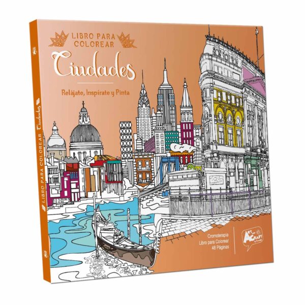 LIBRO P/COLOREAR CIUDADES 48 PAG. ART & CRAF