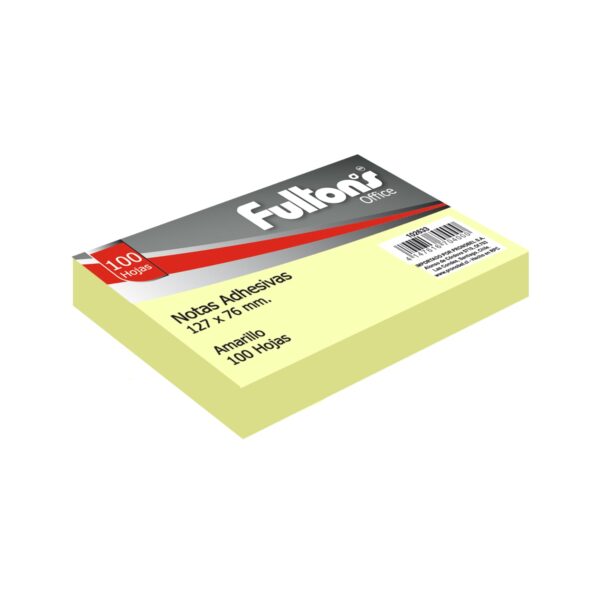 NOTA ADH. 655 127X76MM 100 HJS. 1 UN. AMARILLO FULTONS