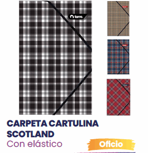 CARPETA CARTULINA CON ELASTICOS SCOTLAND