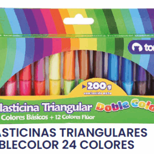 PLASTICINA DOBLECOLOR TRI 24 COL TORRE