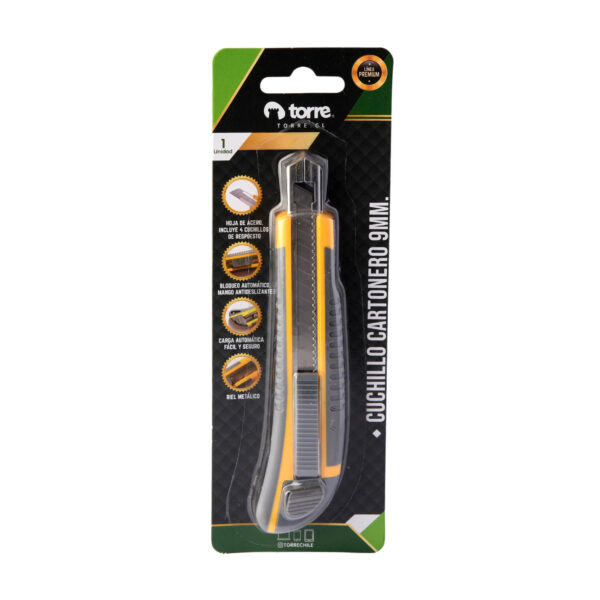 Cuchillo cartonero metalico engomado chico 9mm - Torre