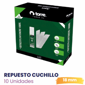 REPUESTO CUCHILLO 18 MM 10 UNI TORRE