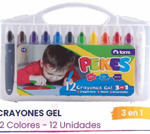 CRAYONES GEL 3 EN 1 12 COL PEKES