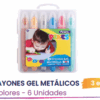 CRAYONES GEL 3 EN 1 METaLICOS 6 COL PEKES