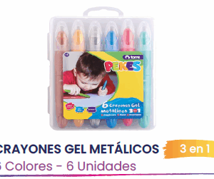 CRAYONES GEL 3 EN 1 METaLICOS 6 COL PEKES