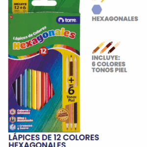 LAPICES 12COL HEXAG+6 TONOS PIEL TORRE