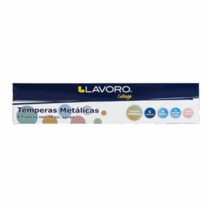 TEMPERA METALICA 15ML 6 COLORES LAVORO