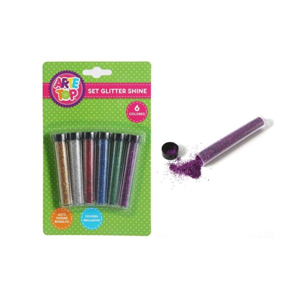 Set Glitter / escarcha en tubos 6 colrores - Arte Top