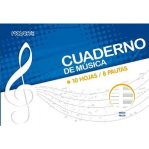 CUADERNO MUSICA PROARTE 1/2 PAUTA 10 HJS.26x17,7cm