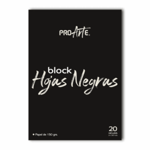 BLOCK PROARTE PAPEL NEGRO 20 HJS 180 GRS 20,5x29,7