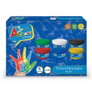 PINTURA PARA DEDOS 6 COLORES 35 GRS ART & CRAF
