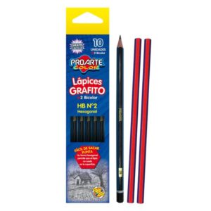 LAPICES GRAFITO PROARTE No2 HB 10uni+2 BICOLOR