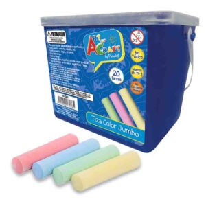 TIZA JUMBO 20 PCS BALDE PLASTICO ART & CRAF