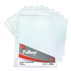 FUNDA P/ARCHIVO CTA. TRANSP. POLIP 100 UN. RIBETE BLANCO FULTONS