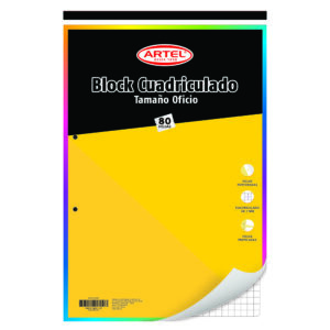 Block Nota Oficio prepicad,80h,cuad 7 mm