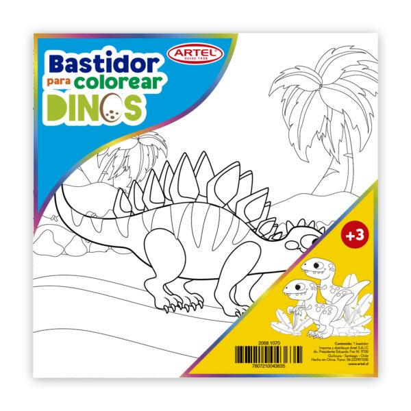 Bastidor para Colorear Dino 25x25cm