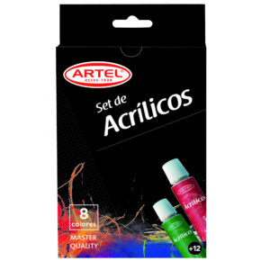 Set Acrílicos Artel 8 colores de 12ml