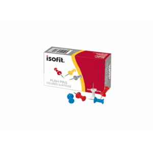 PUSH PINS ISOFIT CAJA 100 COLORES SURTIDOS