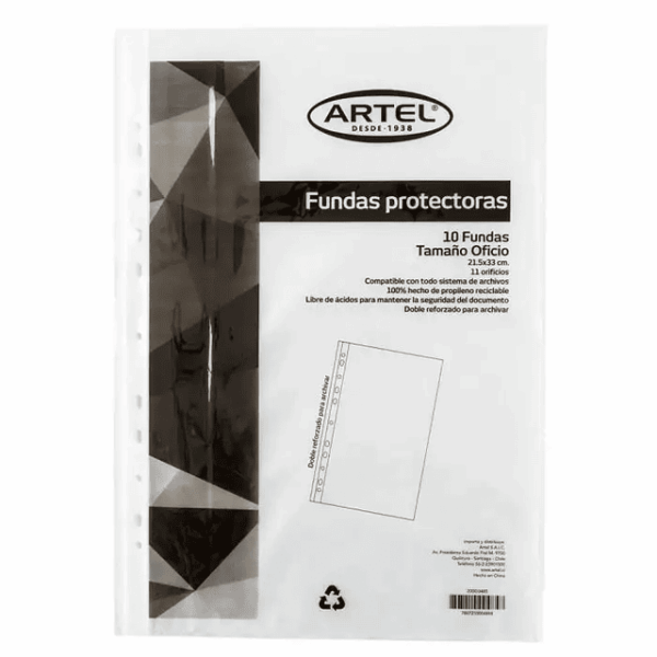FUNDAS PROTECTORA ARTEL OFICIO 10 UNID