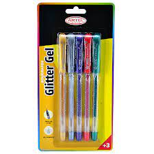 Blister: c/5 Boligrafos Glitter Gel