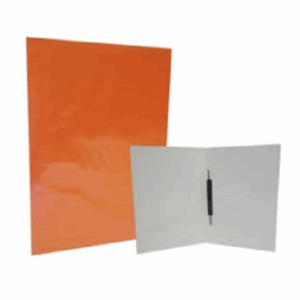 Carpeta plastificada con archivador naranja