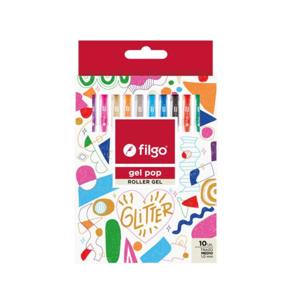 Roller gel GEL POP / Estuche 10 glitter