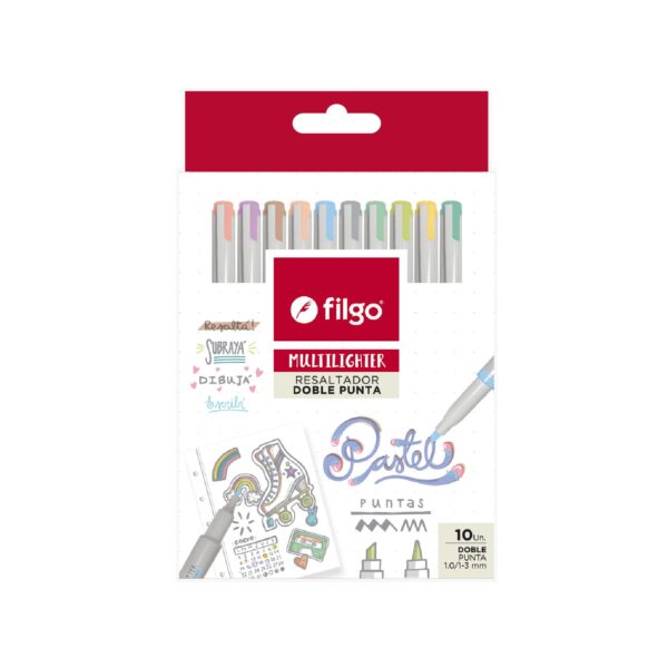 Resaltador creativo MULTILIGHTER DOBLE PUNTA / Estuche 10 pastel