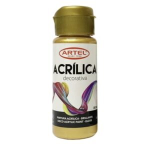 Fco 60ml Pin Acril Deco Metalico Oro 990