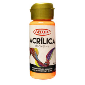 Fco 60ml Pin Acril Deco Neón Naranja