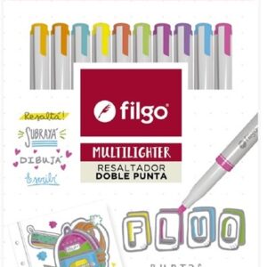 Resaltador creativo MULTILIGHTER DOBLE PUNTA / Estuche 10 fluor