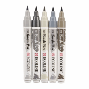 SET ECOLINE BRUSHPEN X5 TONOS GRIS