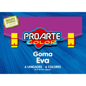 EST.GOMA EVA 6 PLIEGOS 6 COLORES 6 HOJAS 20x30 cm