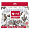 Marcador artístico doble punta ALLOY / Estuche 12 tonos grises-neutros