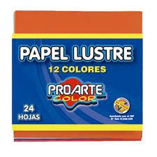 FAJOS PAPEL LUSTRE 24 HJS. 12 col 10x10cm aprox.