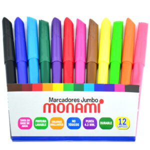 Marcadores 12 colores Jumbo Monami