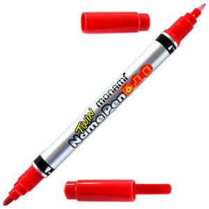 Marcador permanente doble punta fina y media Rojo - Monami